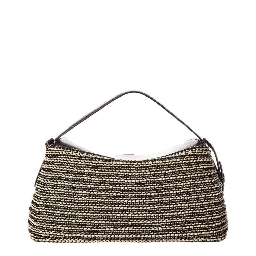 Toteme T-Lock Woven Leather Top Handle Shoulder Bag - Picture 2 of 4